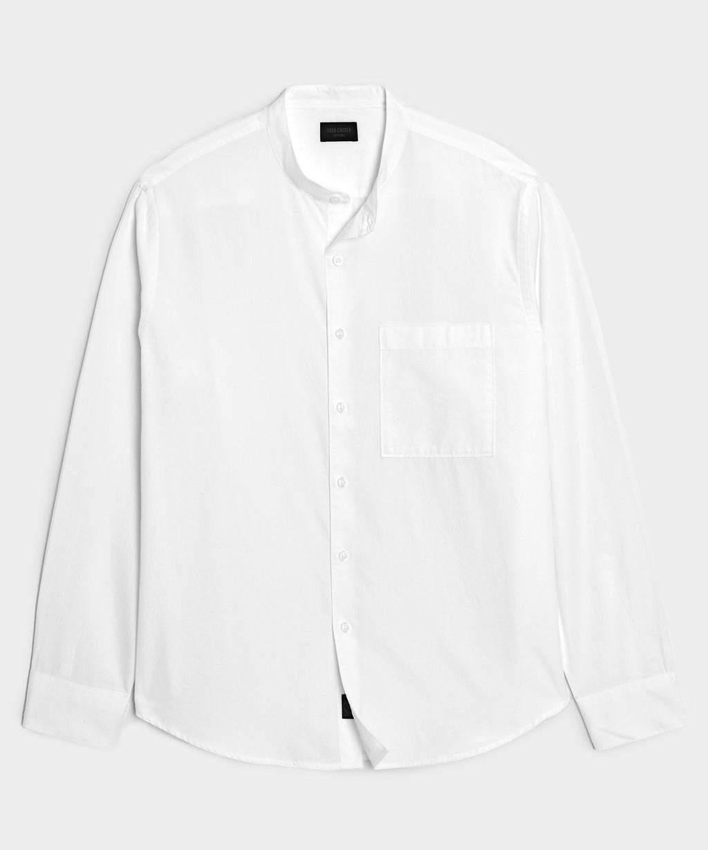 Poplin Band Collar Shirt