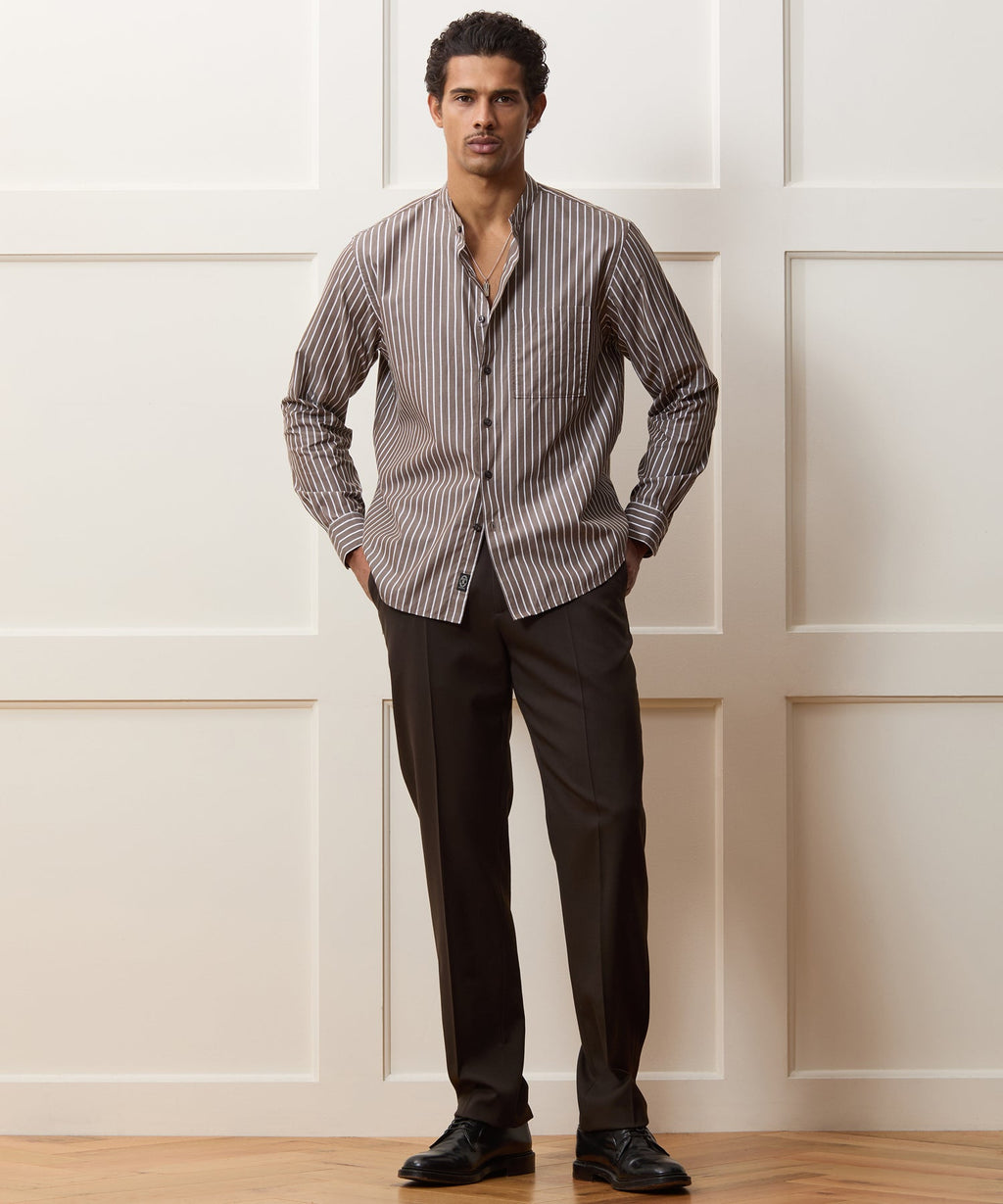 Poplin Band Collar Shirt