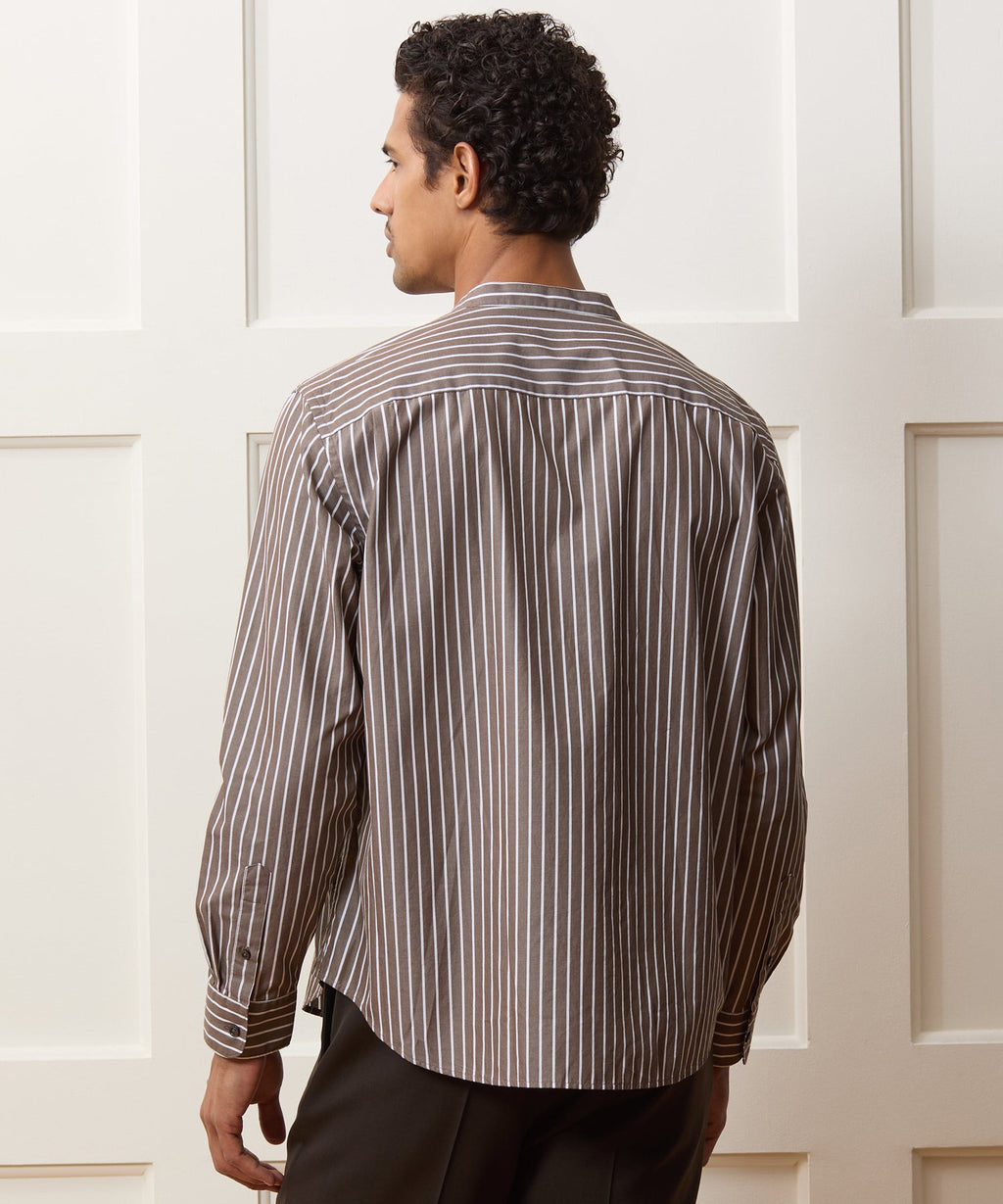Poplin Band Collar Shirt