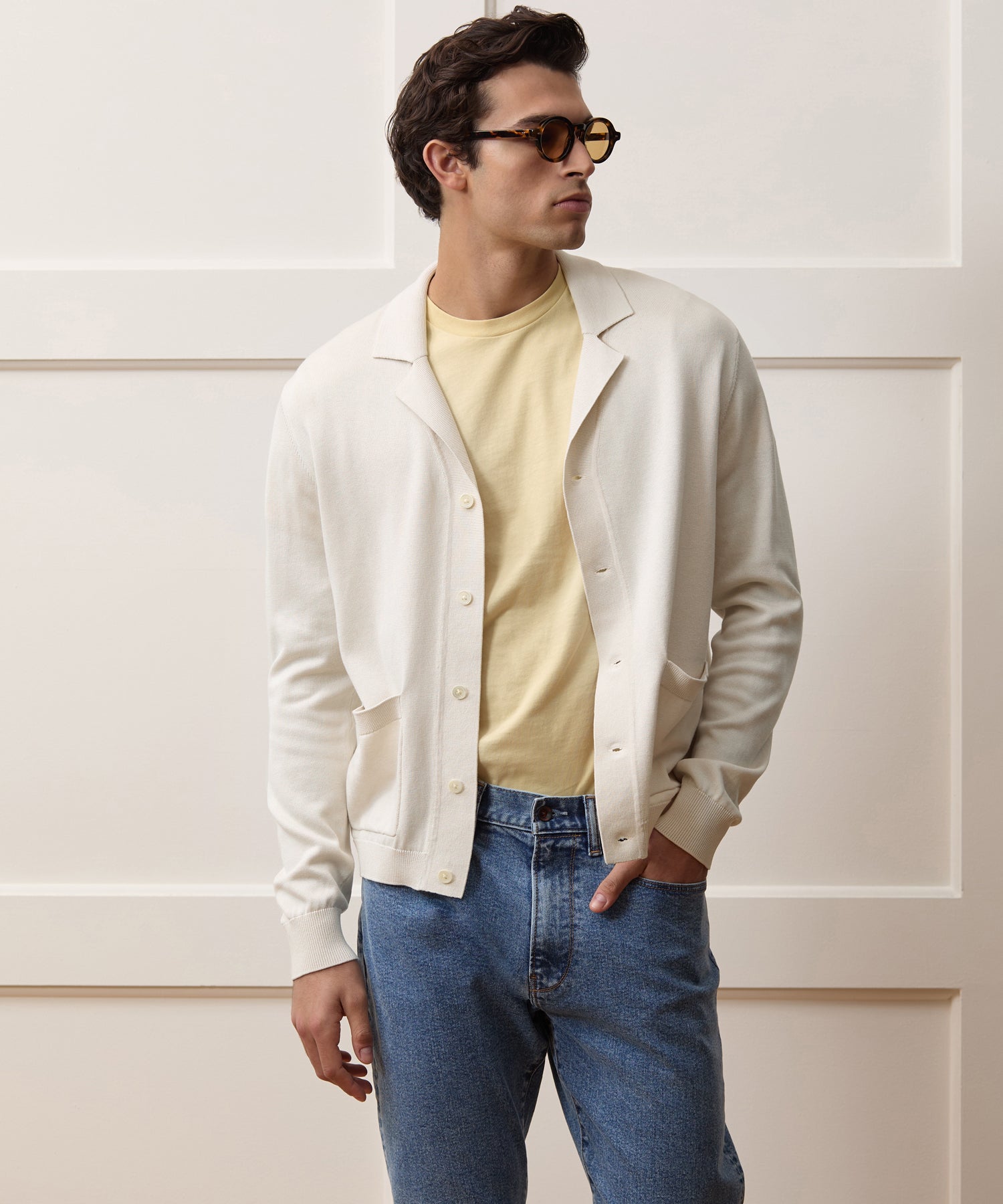 Silk-Cotton Sweater Jacket