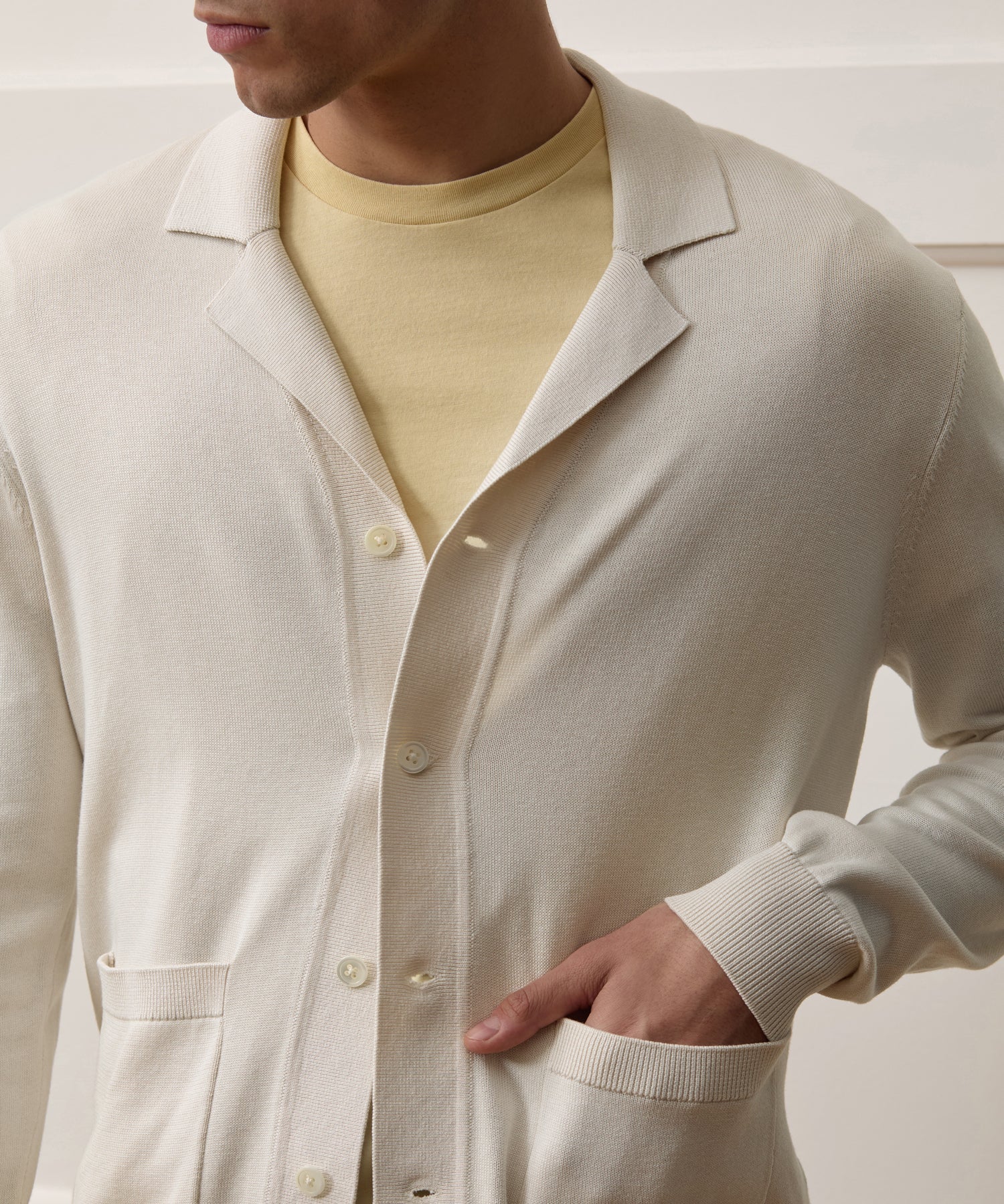 Silk-Cotton Sweater Jacket