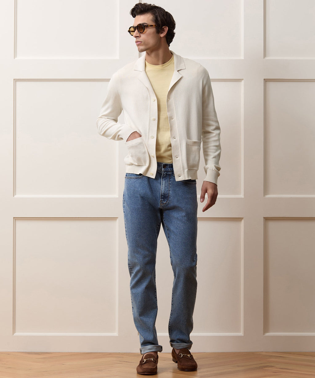 Silk-Cotton Sweater Jacket
