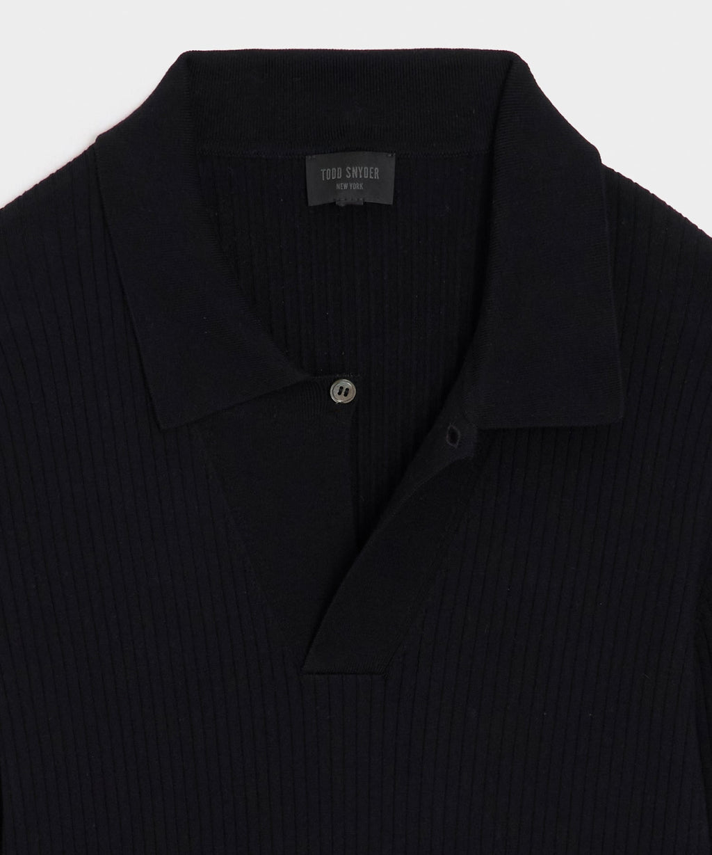 Ribbed Cotton-Cashmere Sweater Polo