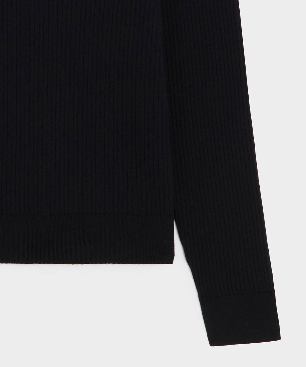 Ribbed Cotton-Cashmere Sweater Polo