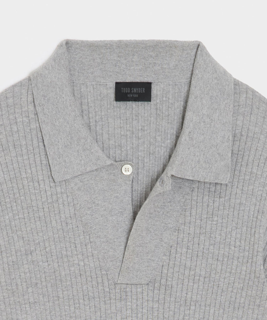 Ribbed Cotton-Cashmere Sweater Polo