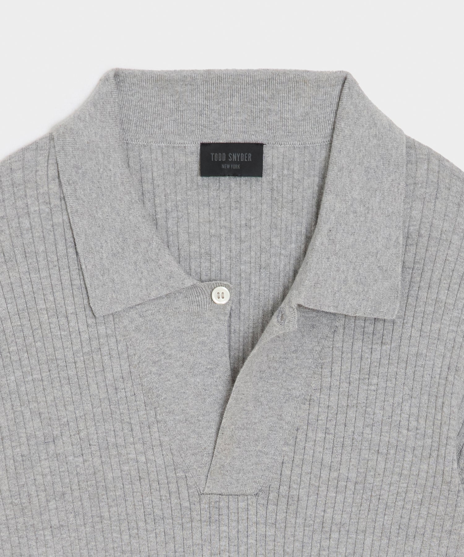 Ribbed Cotton-Cashmere Sweater Polo