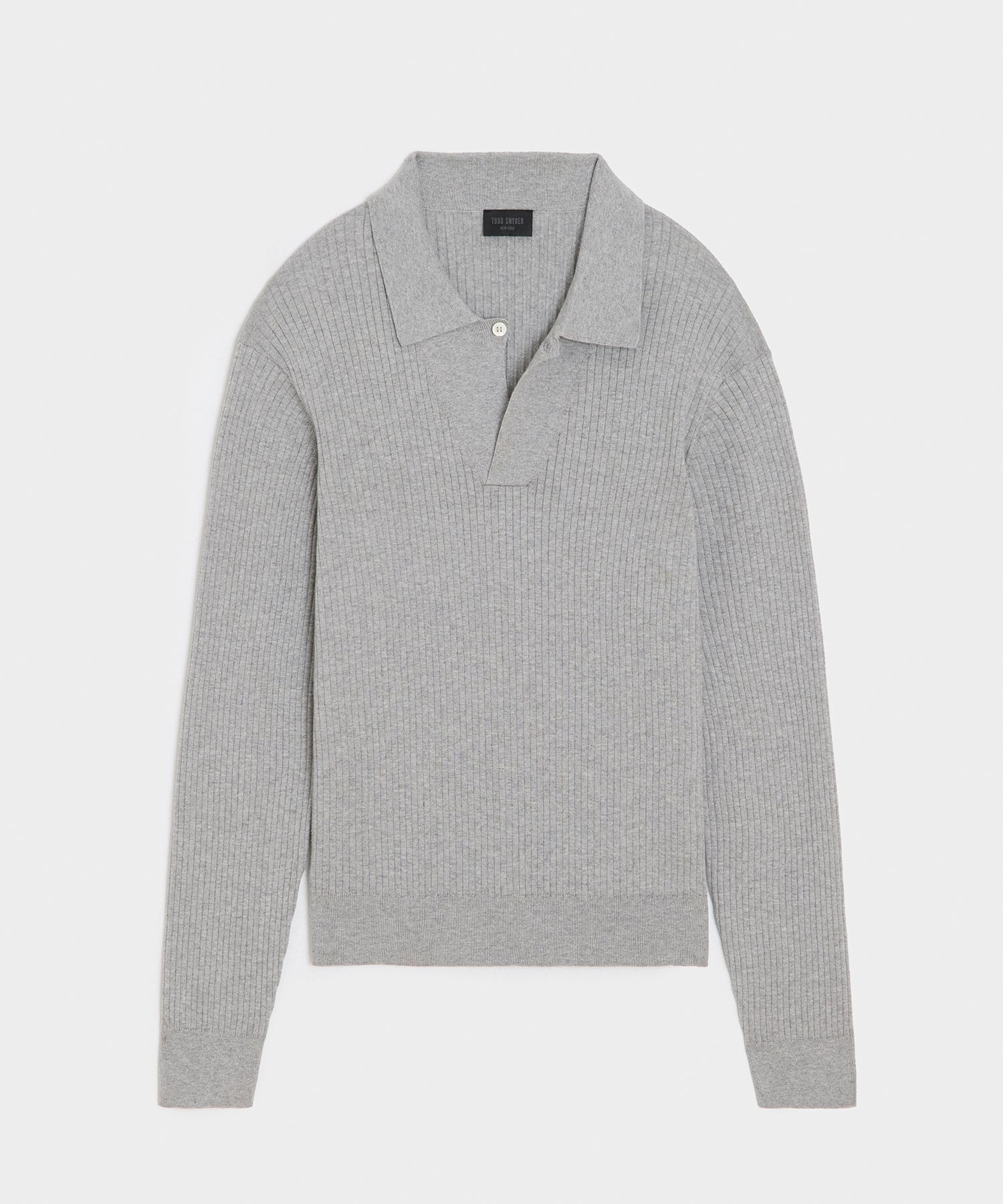 Ribbed Cotton-Cashmere Sweater Polo