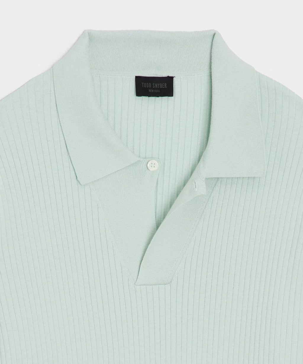 Ribbed Cotton-Cashmere Sweater Polo