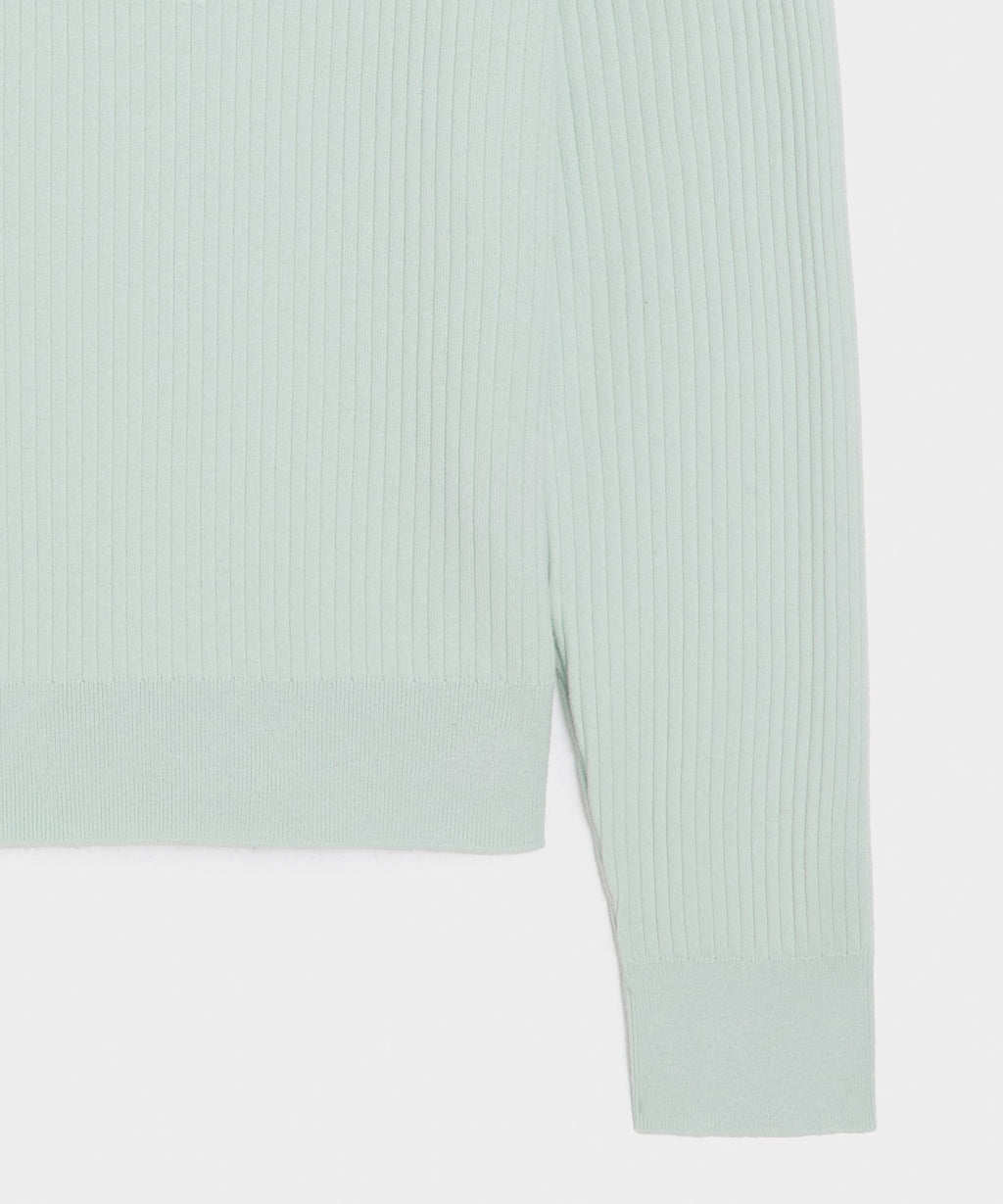 Ribbed Cotton-Cashmere Sweater Polo
