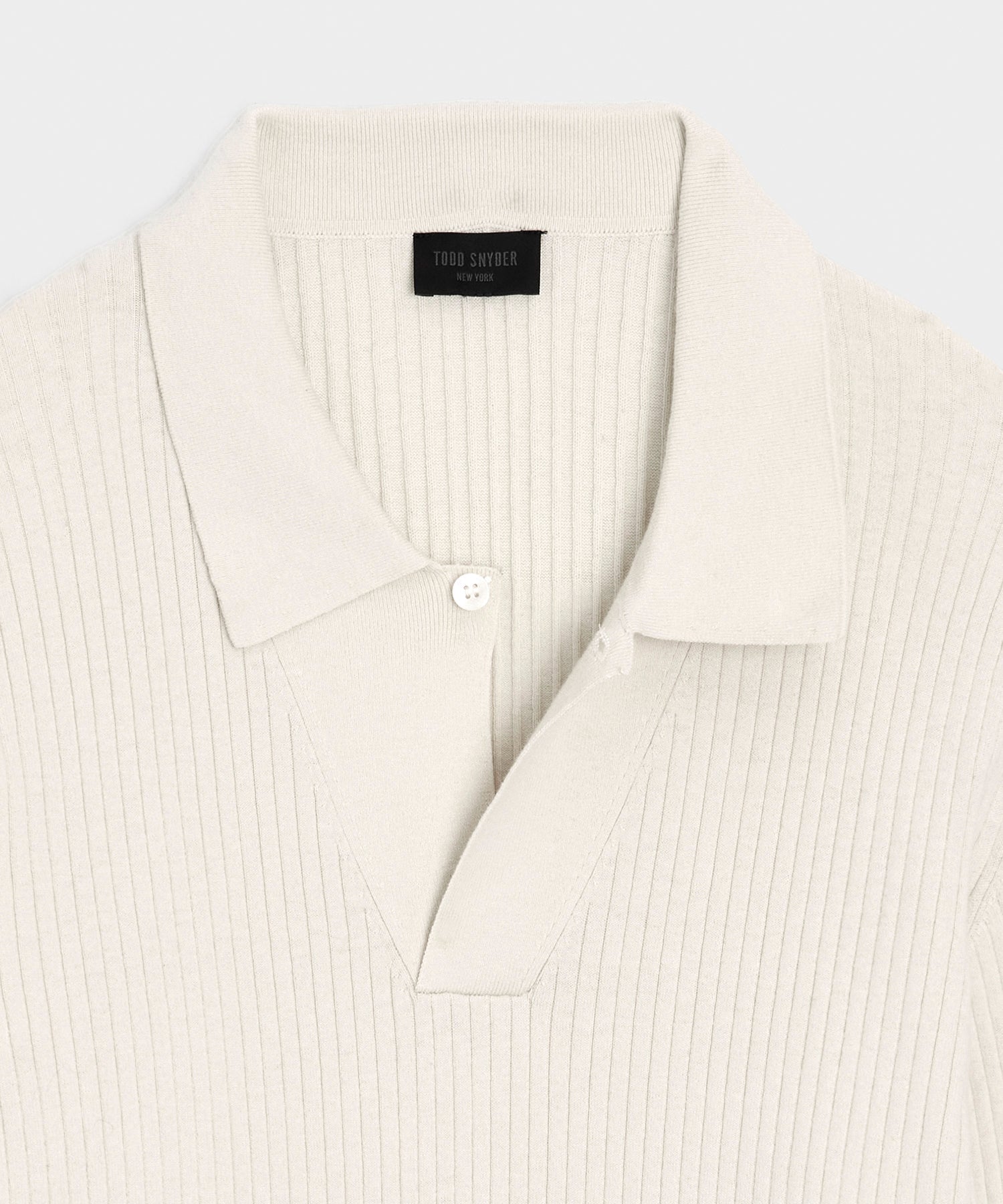 Ribbed Cotton-Cashmere Sweater Polo