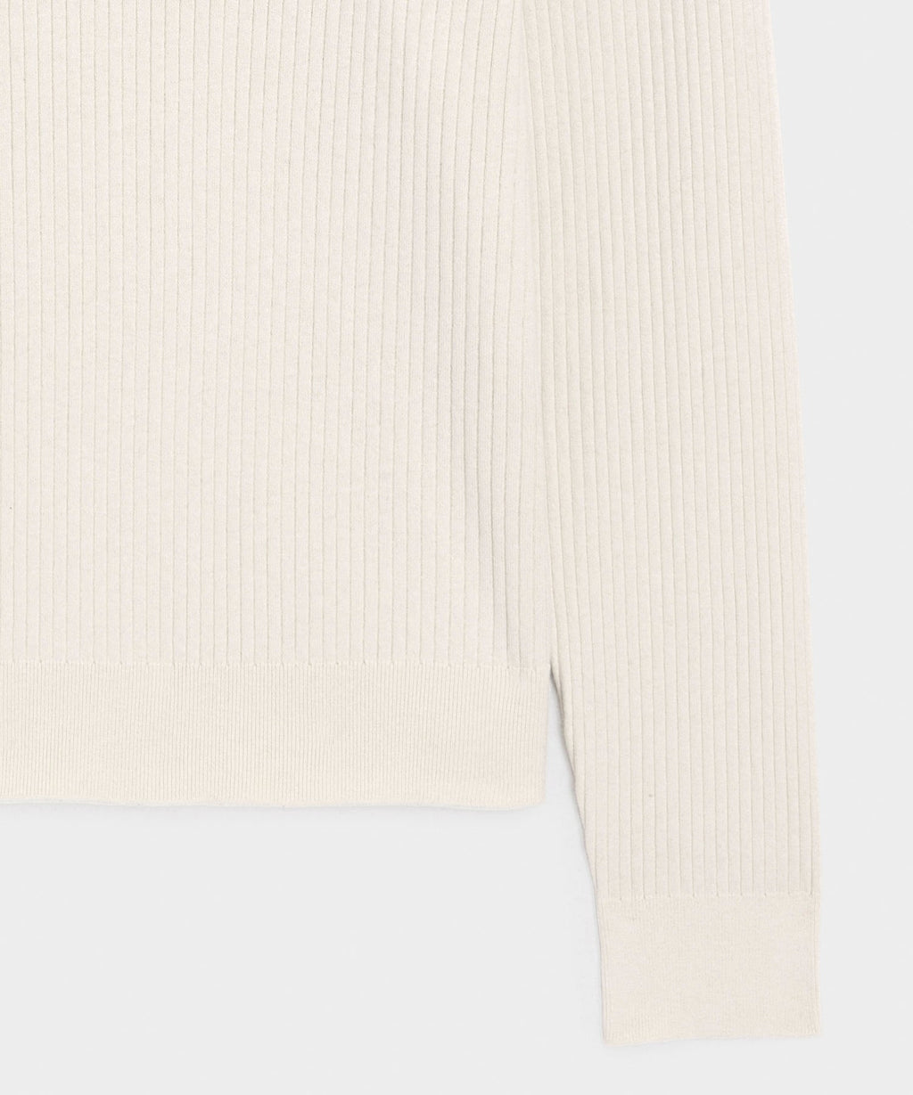 Ribbed Cotton-Cashmere Sweater Polo