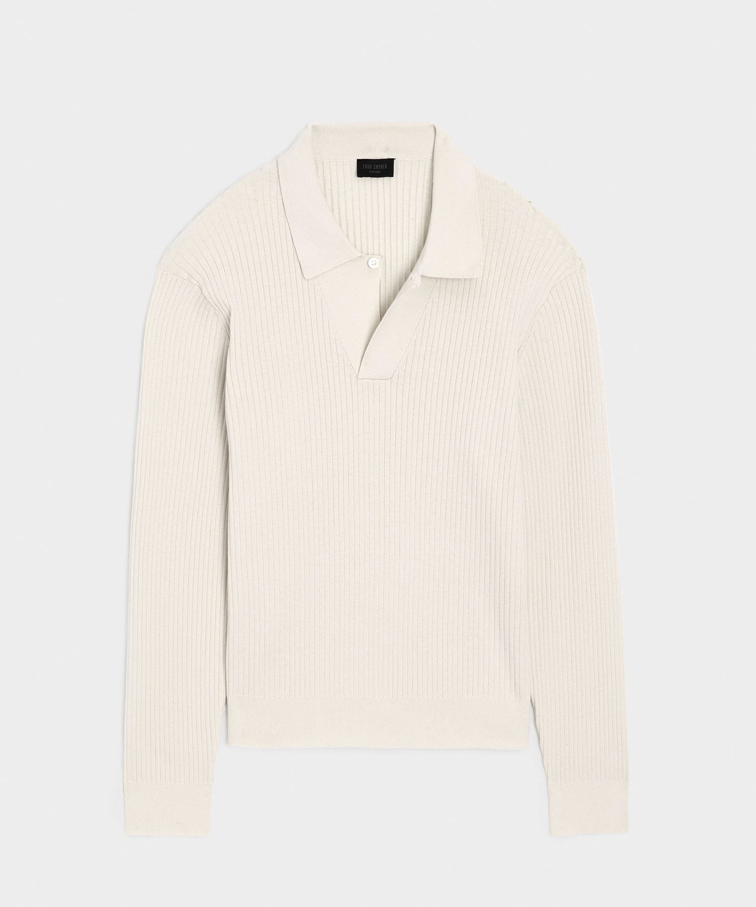 Ribbed Cotton-Cashmere Sweater Polo