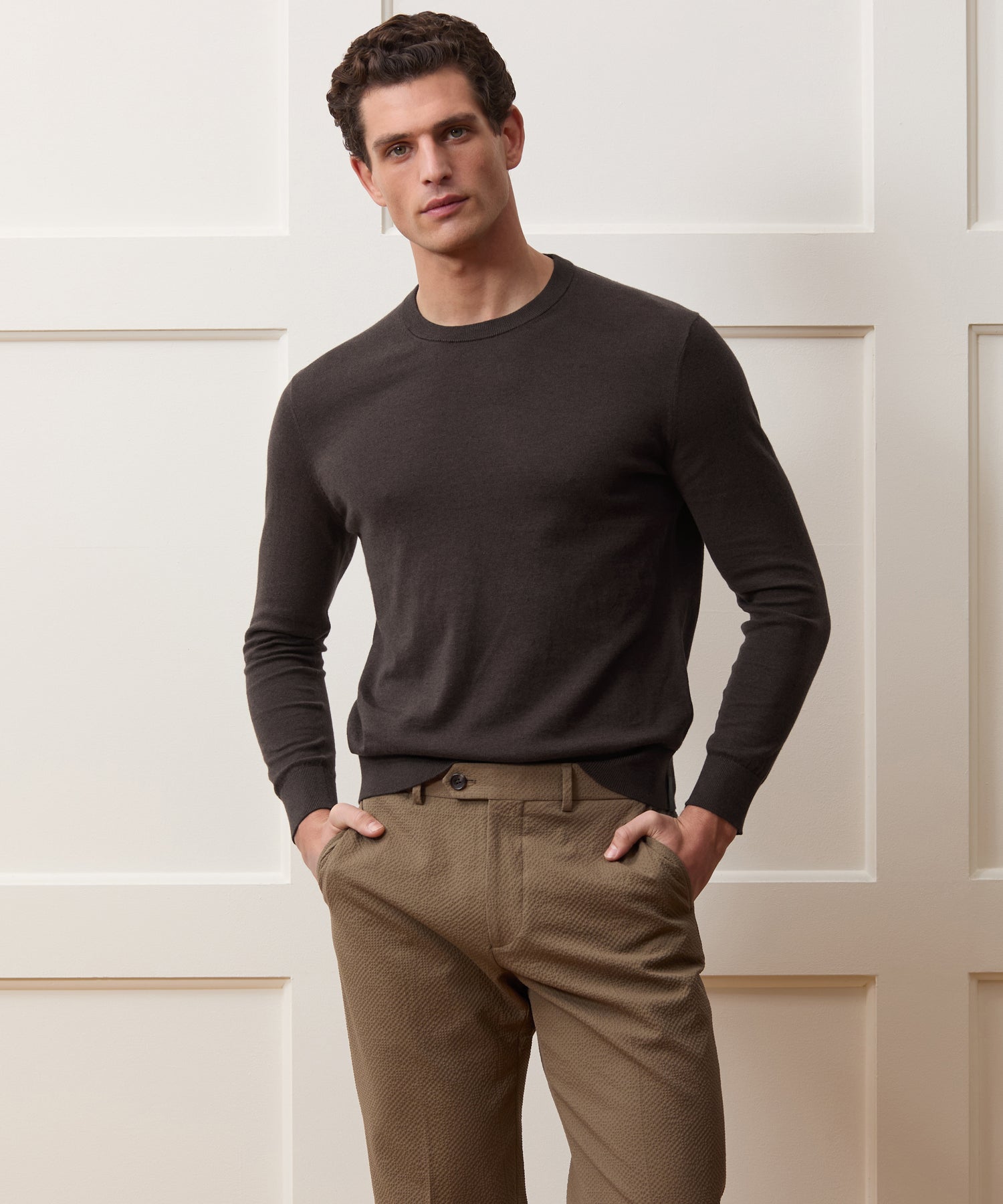 Cotton-Cashmere Crewneck Sweater