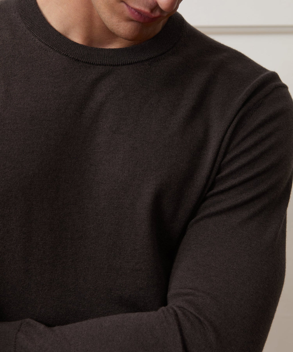 Cotton-Cashmere Crewneck Sweater