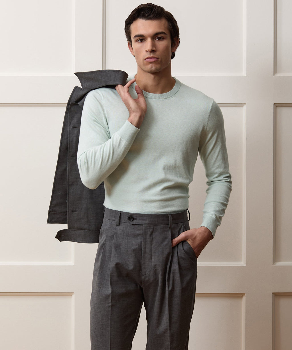 Cotton-Cashmere Crewneck Sweater