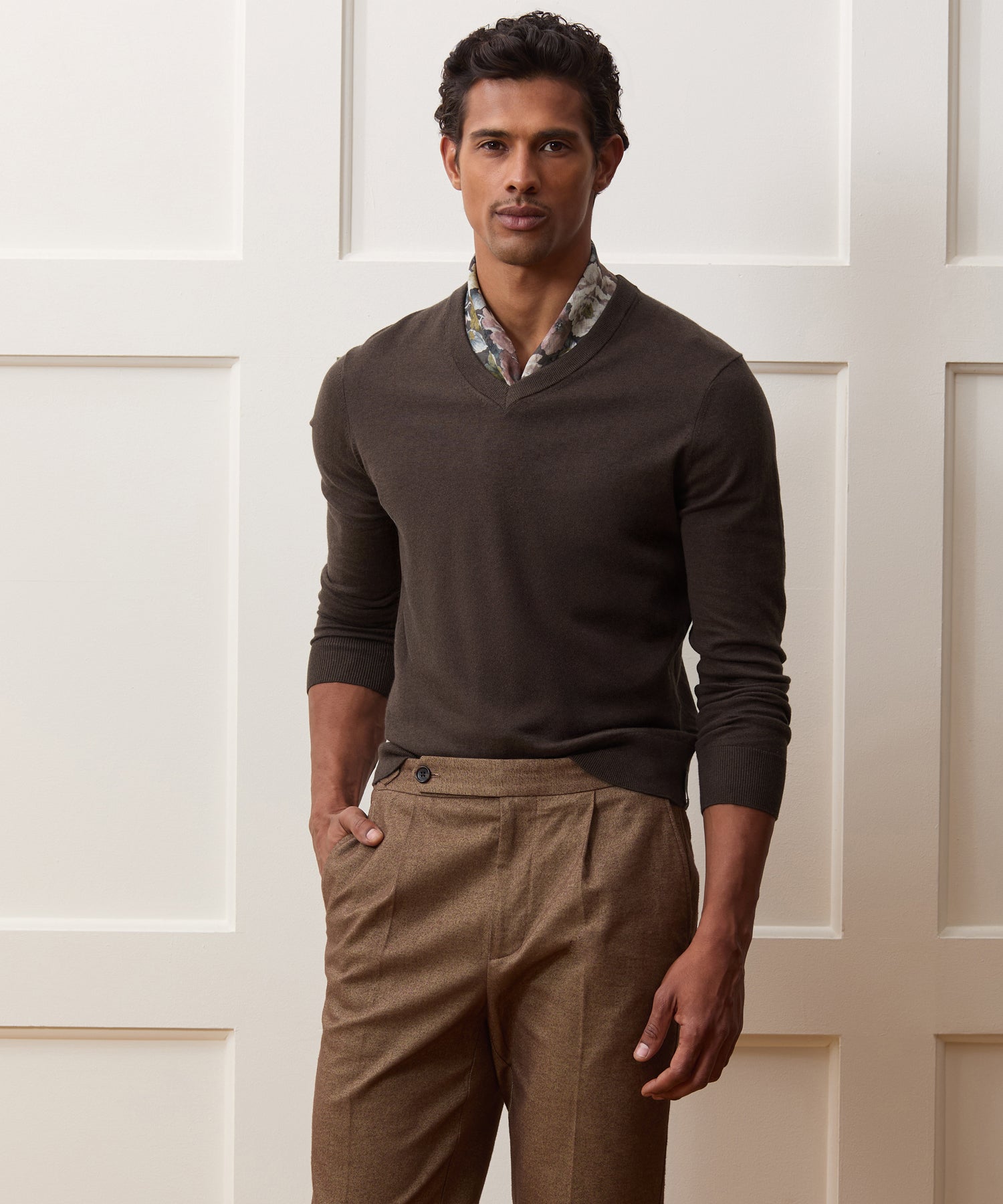 Cotton-Cashmere V-Neck