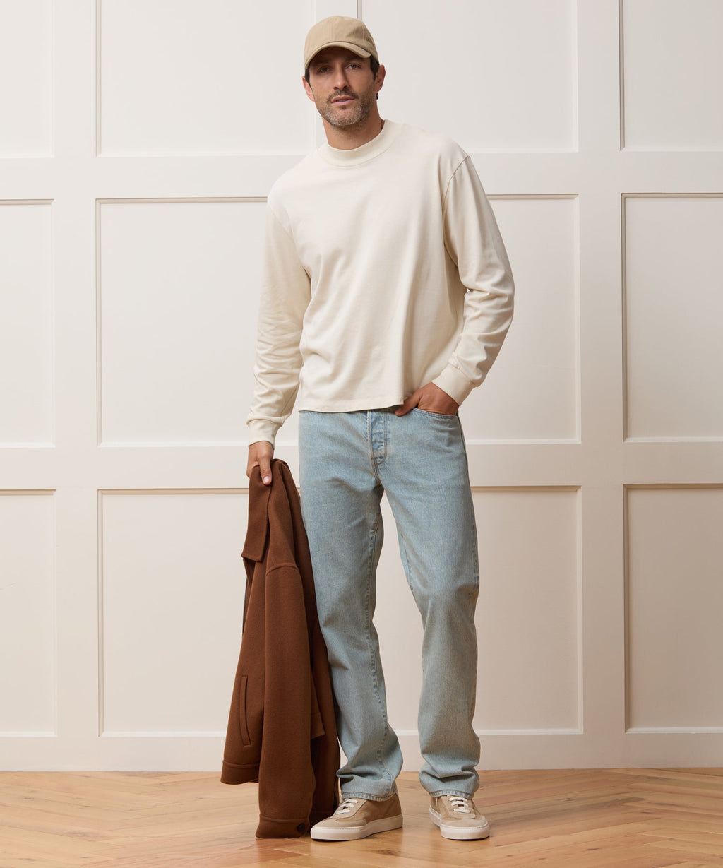 Boxy Jersey Mockneck Tee