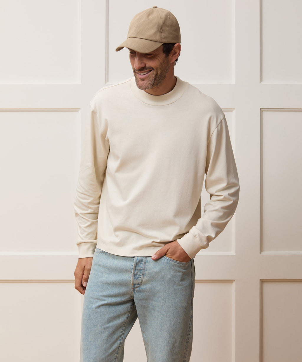 Boxy Jersey Mockneck Tee