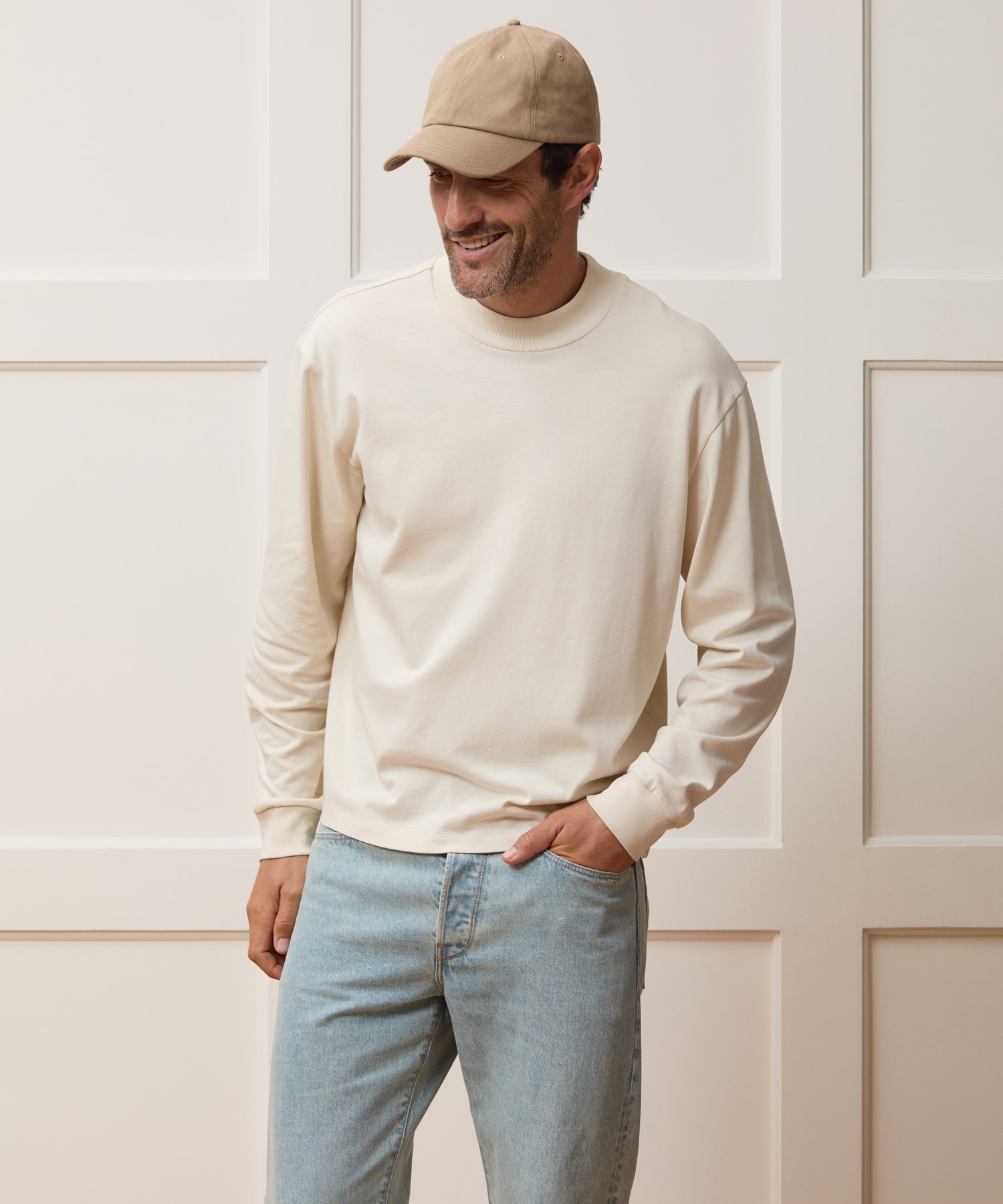Boxy Jersey Mockneck Tee