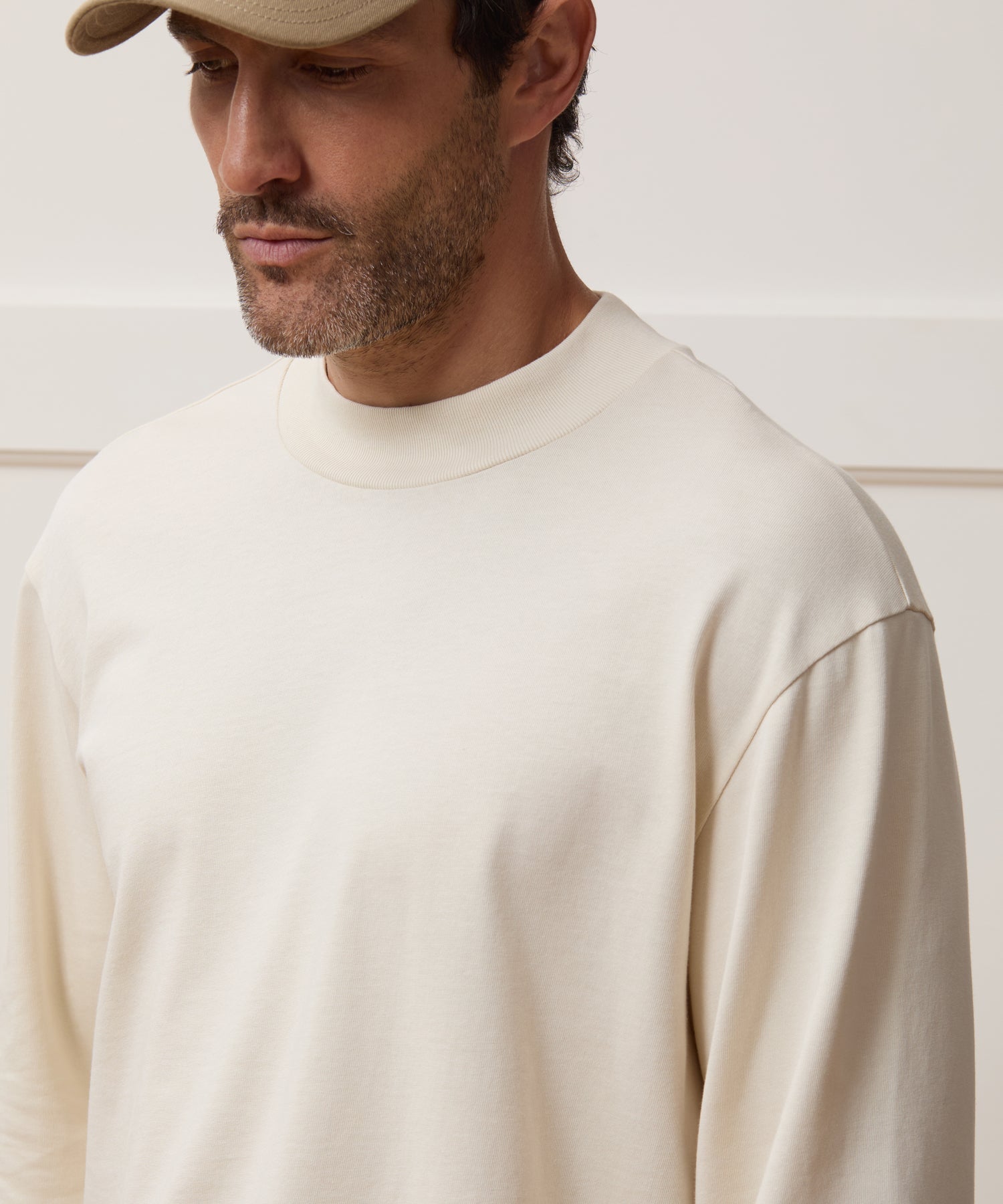 Boxy Jersey Mockneck Tee