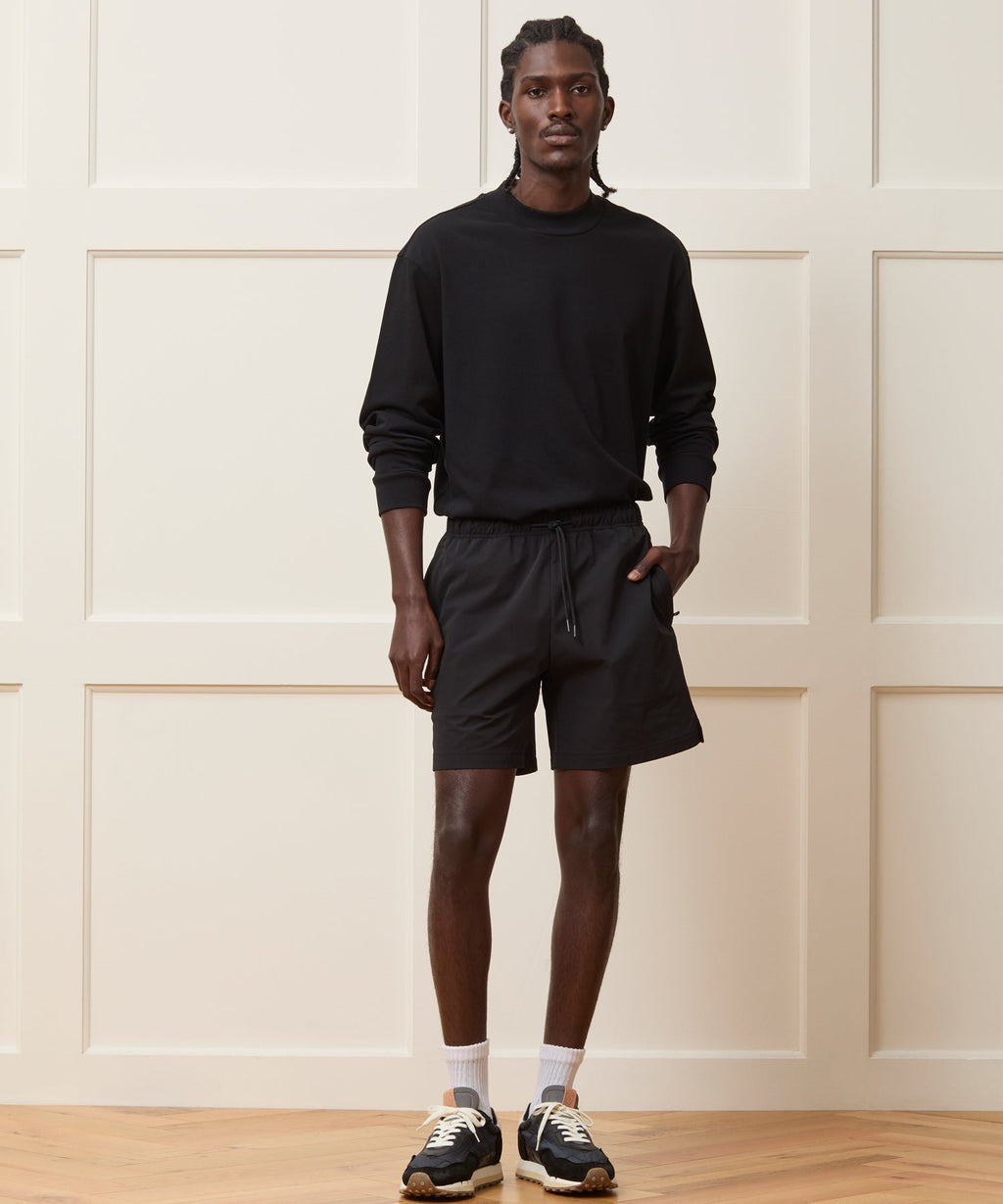 Boxy Jersey Mockneck Tee