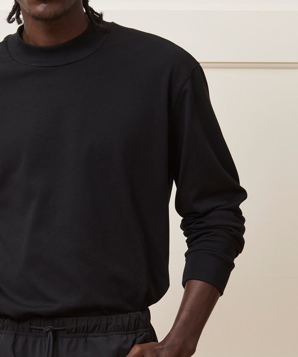 Boxy Jersey Mockneck Tee