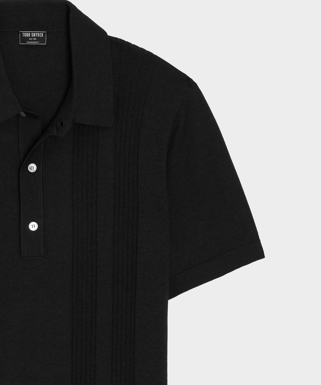 Silk-Cotton Ribbed Sweater Polo