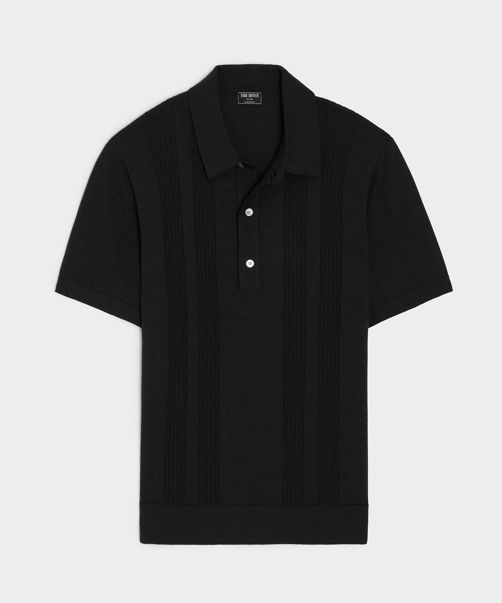 Silk-Cotton Ribbed Sweater Polo