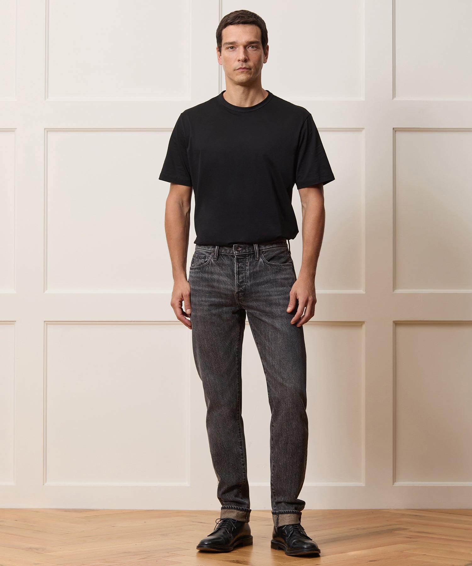 Slim Selvedge Jean in Charcoal
