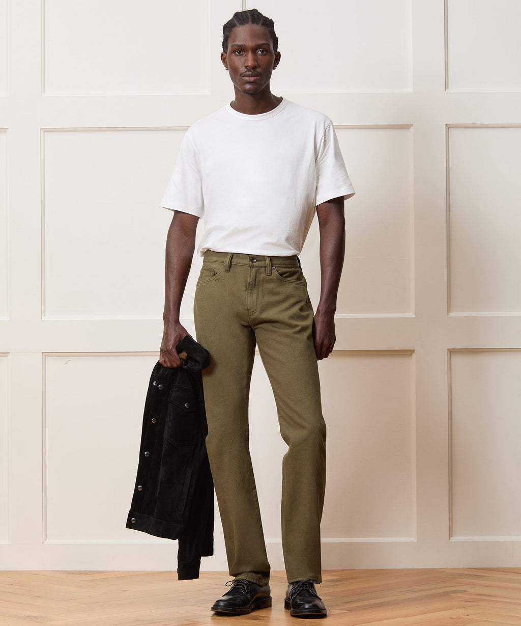 Slim Garment-Dyed Jean in Olive