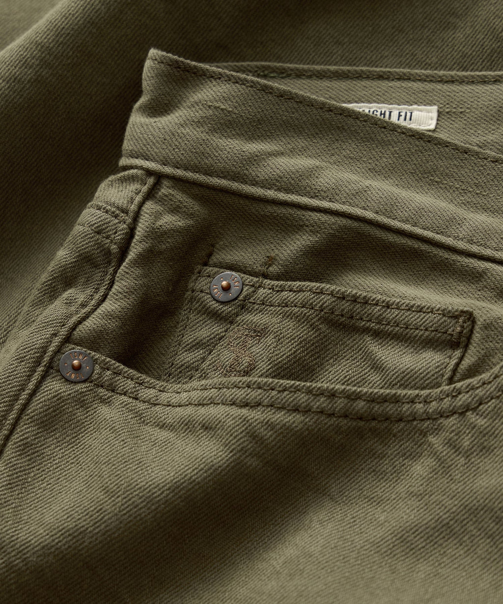 Straight Garment-Dyed Jean in Olive