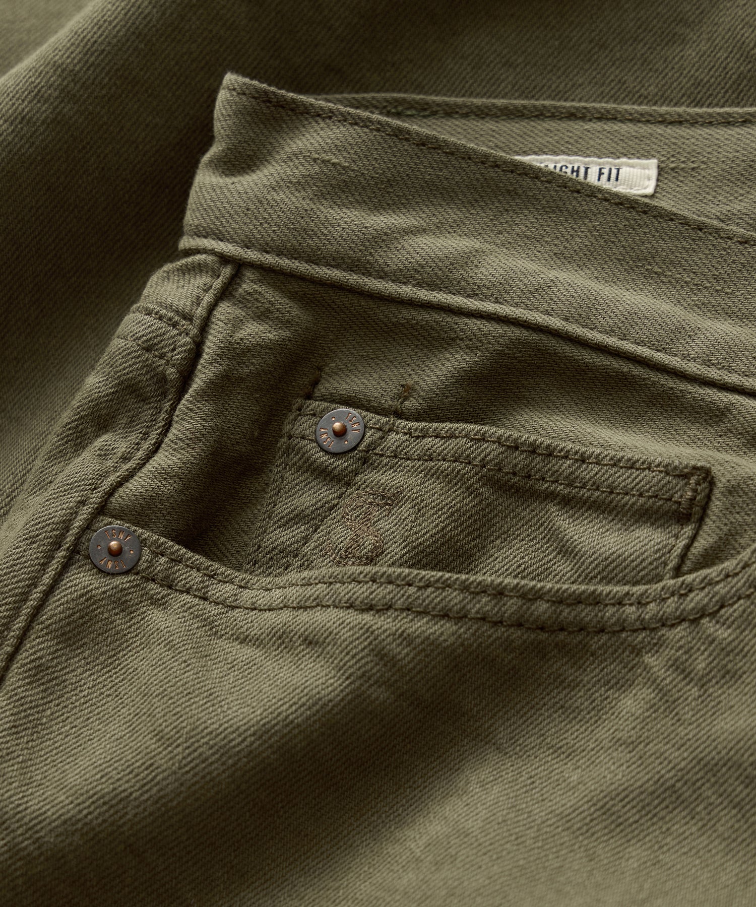 Straight Garment-Dyed Jean in Olive