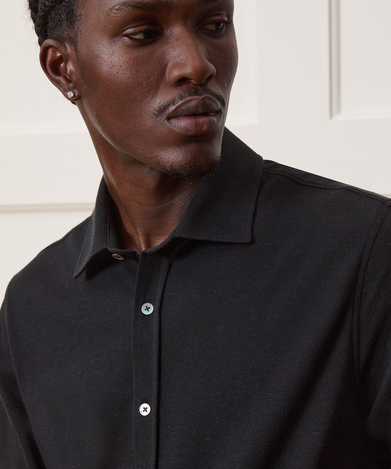 Cotton-Cashmere Pique Dress Shirt