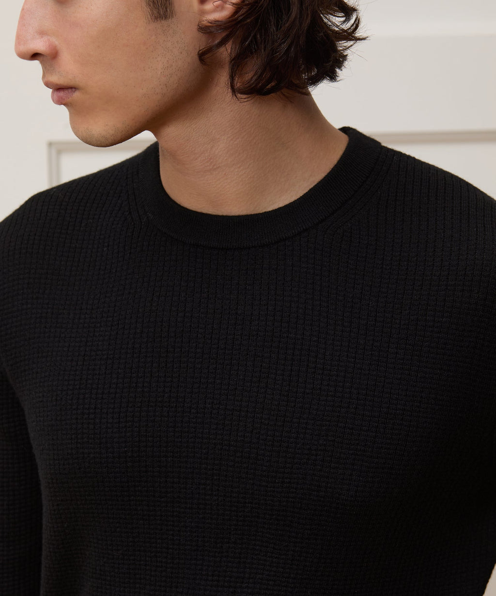 Merino Waffle Crewneck