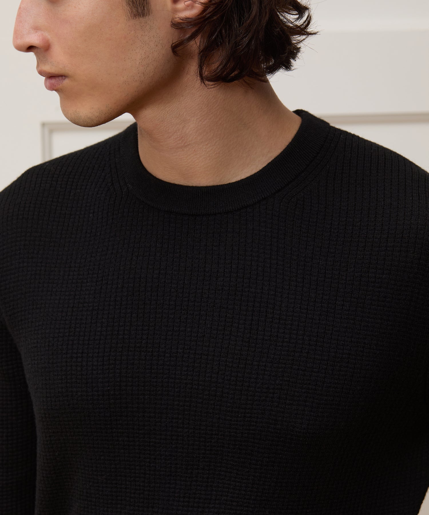 Merino Waffle Crewneck