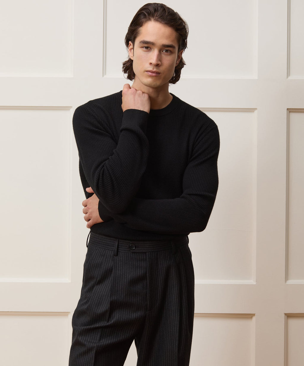 Merino Waffle Crewneck