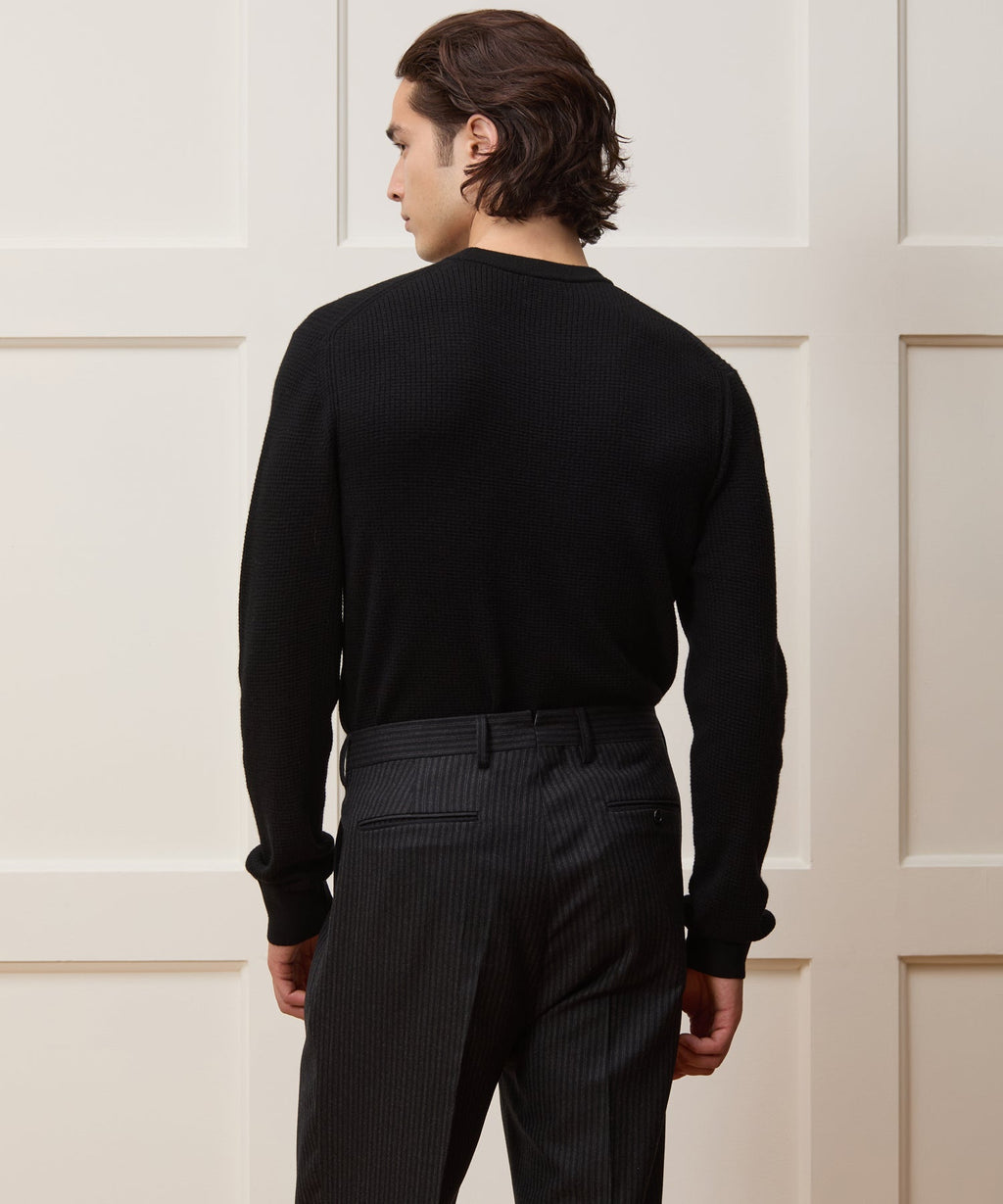 Merino Waffle Crewneck