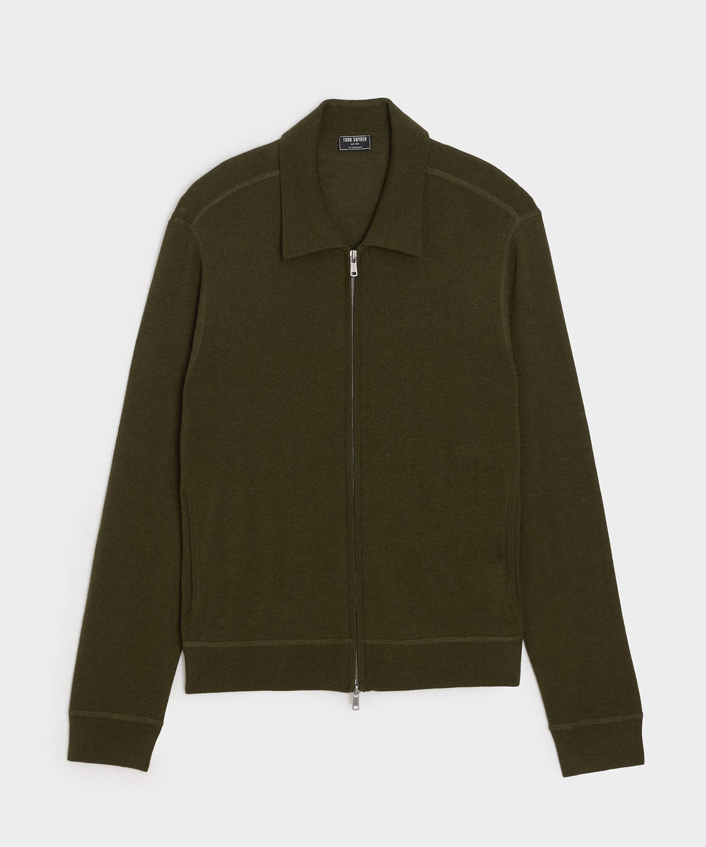 Merino Full-Zip Sweater Polo