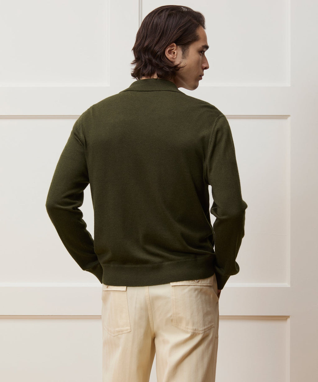 Merino Full-Zip Sweater Polo