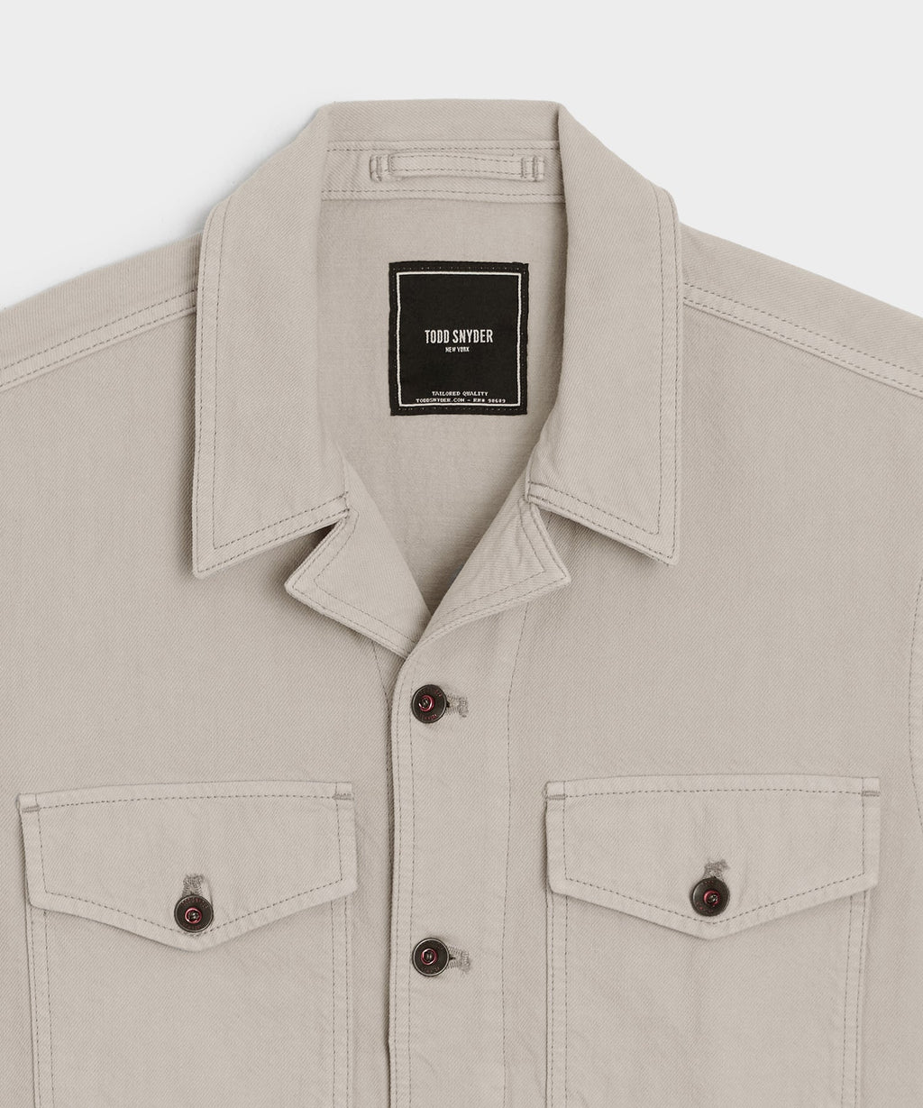 Cropped Denim Eisenhower Jacket
