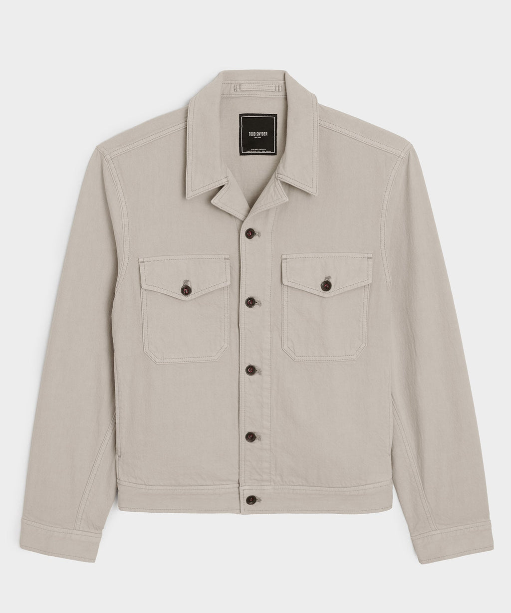 Cropped Denim Eisenhower Jacket