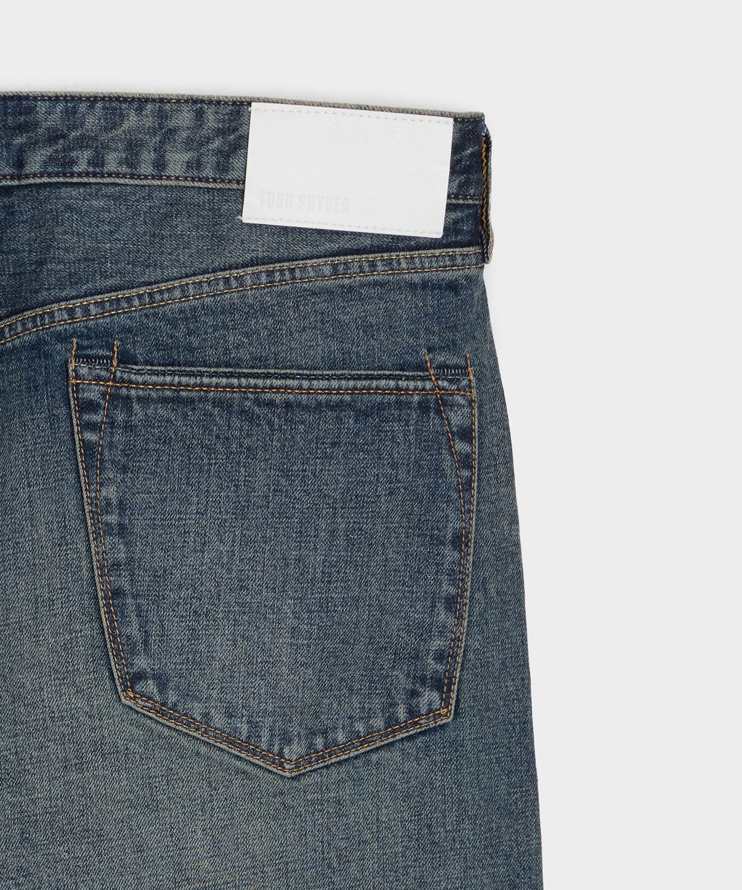 Straight Japanese Selvedge Stretch Jean in Worn Wash