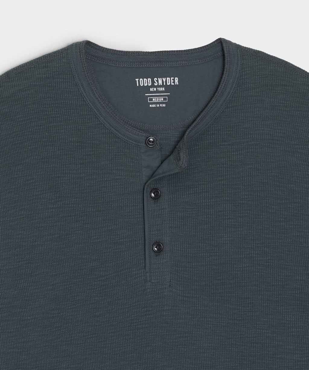 Lightweight Mini Waffle Henley