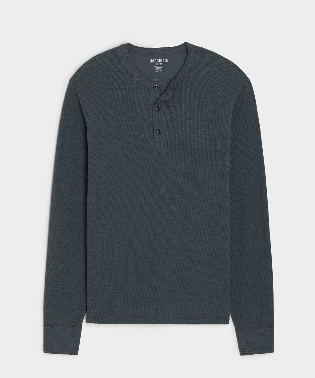Lightweight Mini Waffle Henley