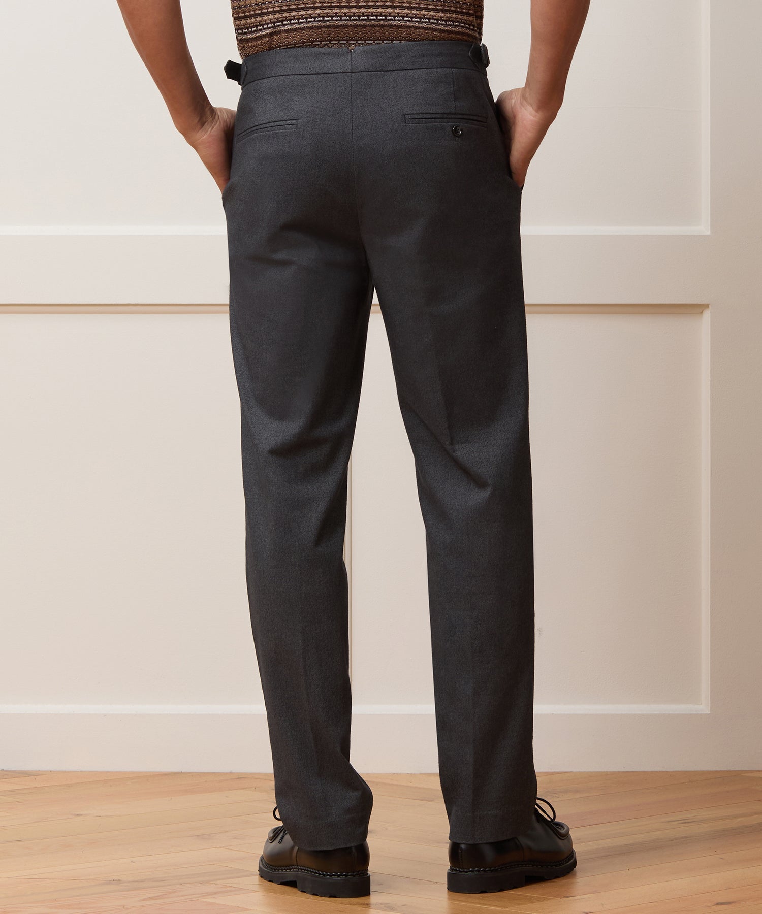 Italian Heathered Cotton Side Tab Trouser