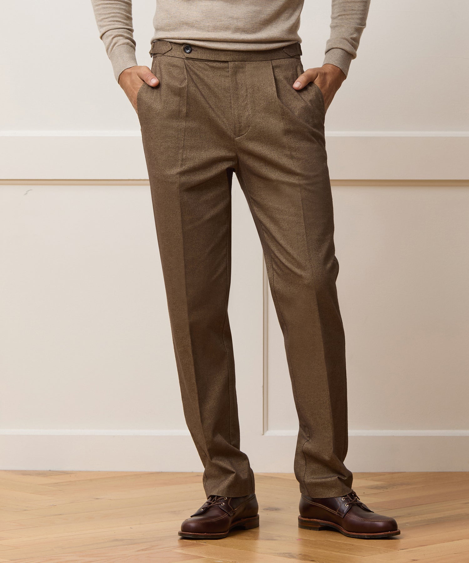 Italian Heathered Cotton Side Tab Trouser