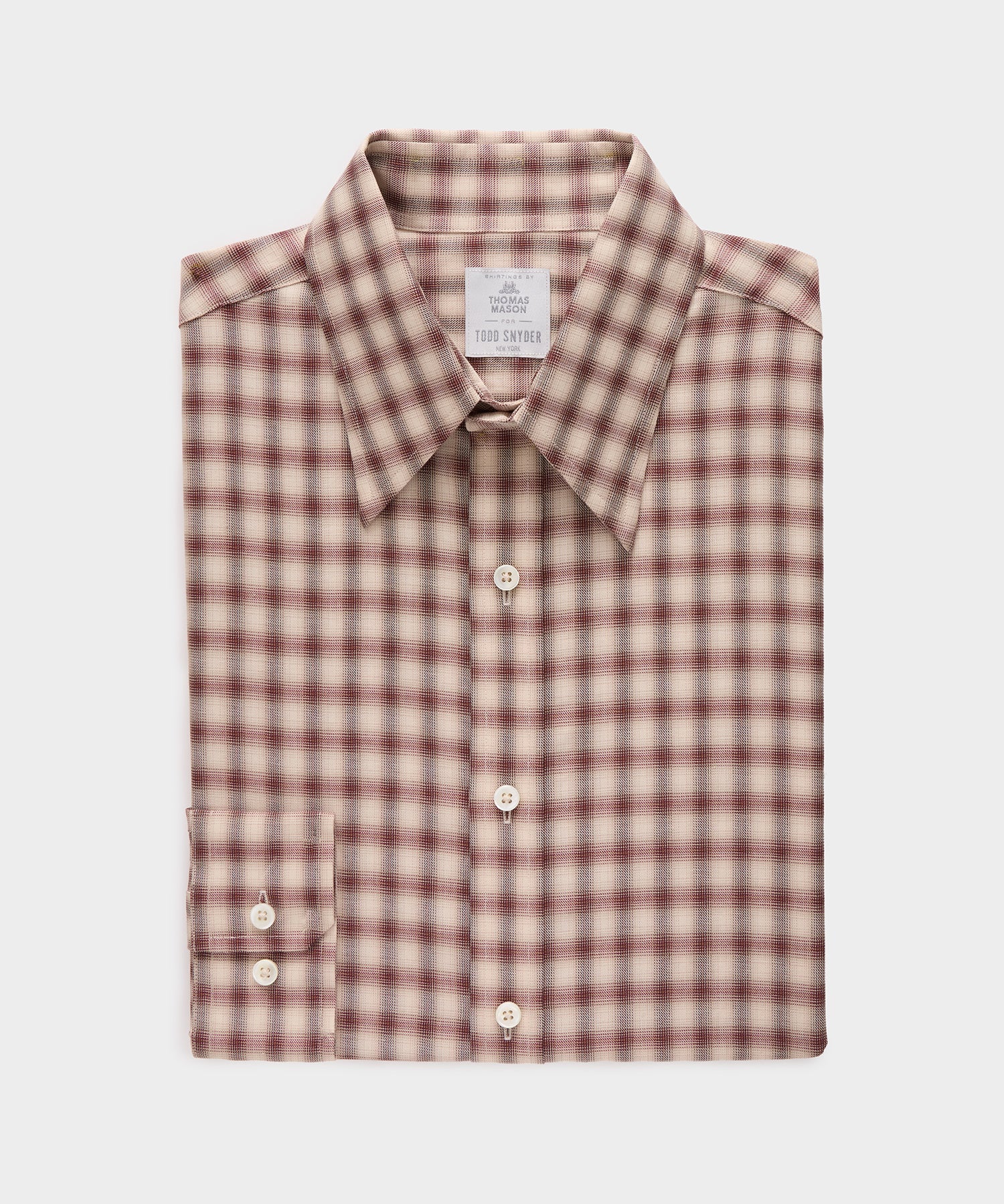 Lightweight Flannel Long Point Collar Dress Shirt