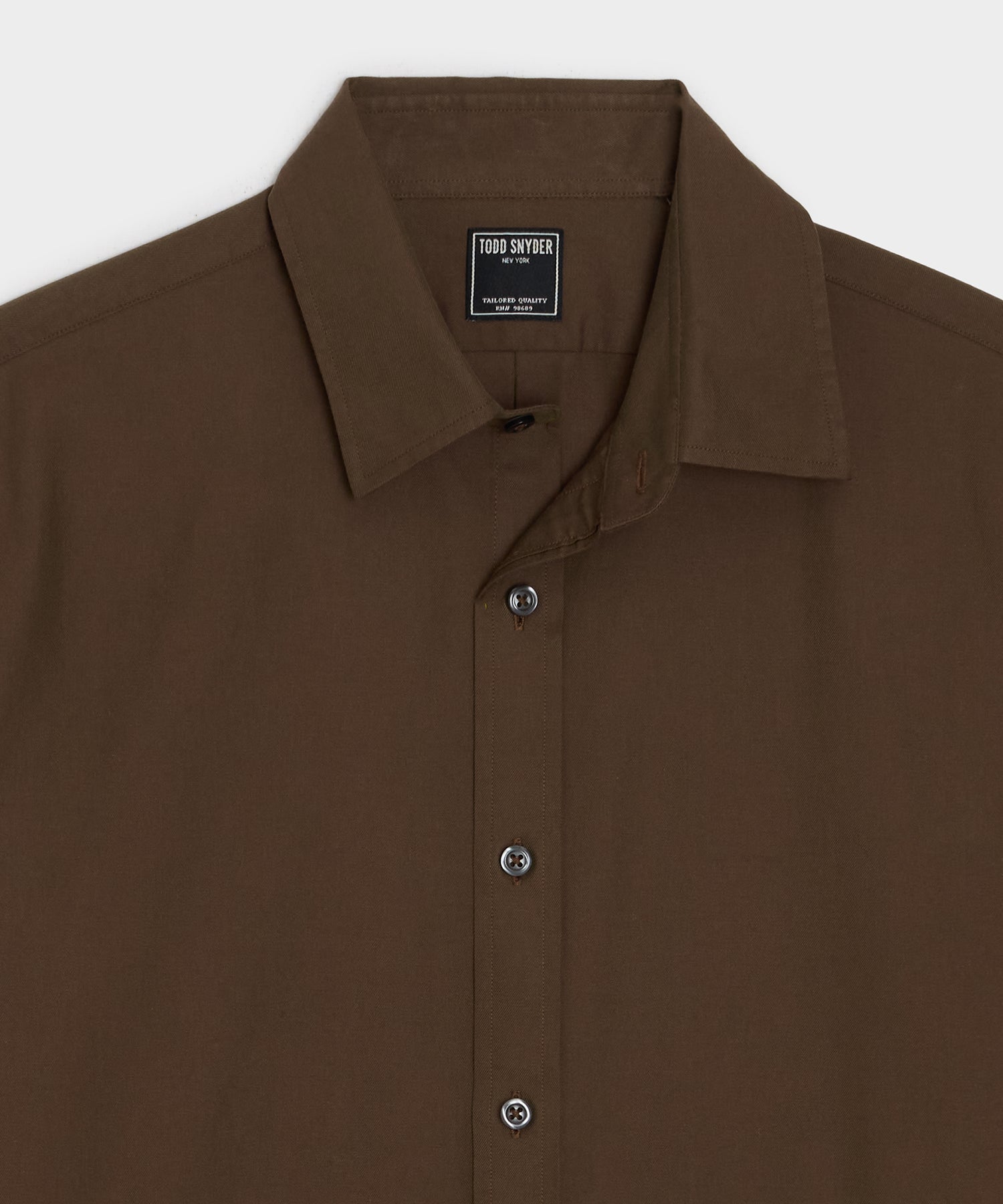 Cotton Twill Long Point Collar Shirt
