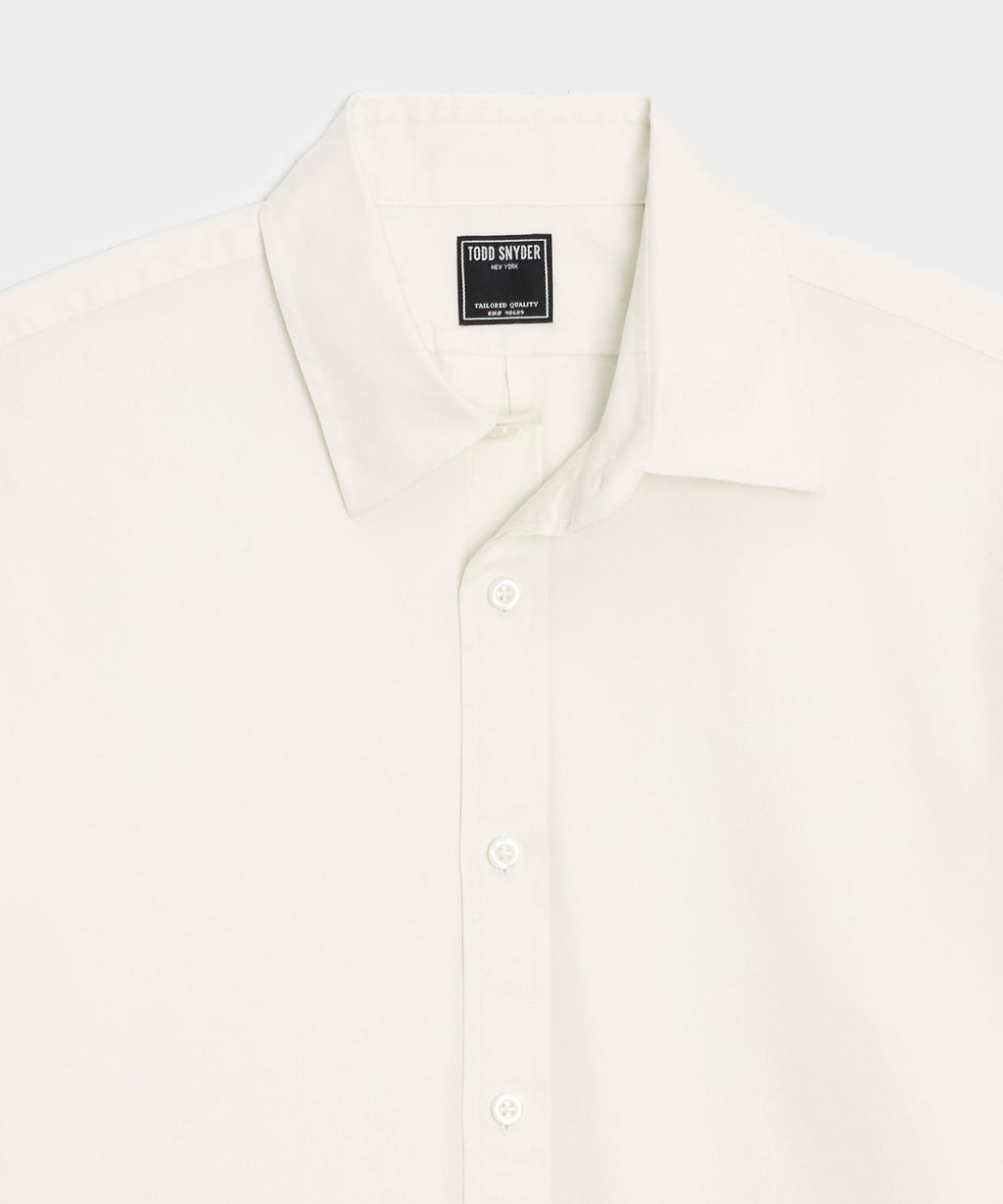 Cotton Twill Long Point Collar Shirt