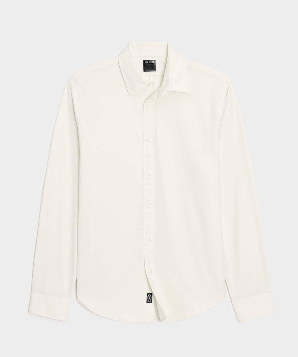 Cotton Twill Long Point Collar Shirt